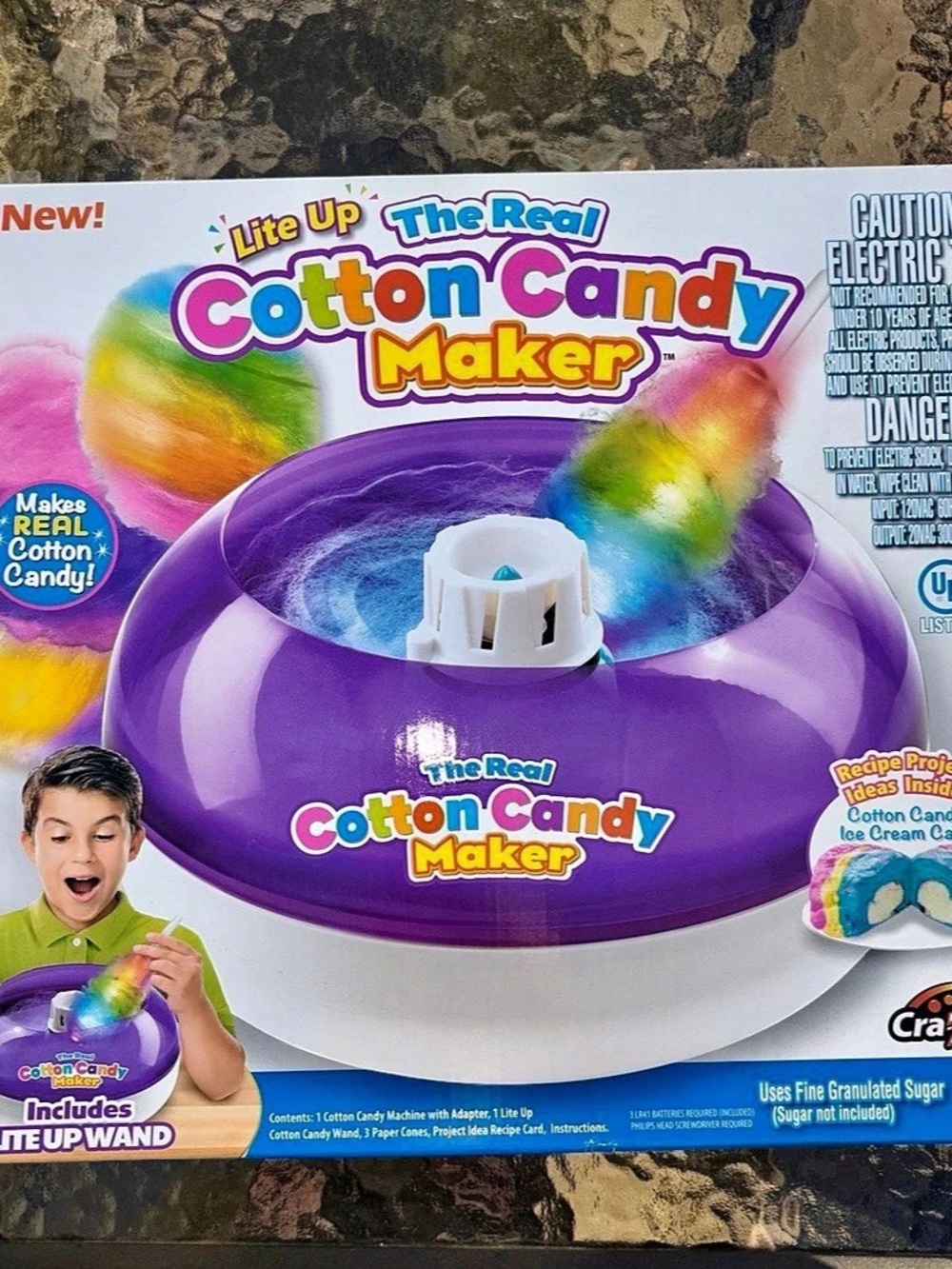 Cra-Z-Art Lite Up The Real Cotton Candy Maker Purple New
